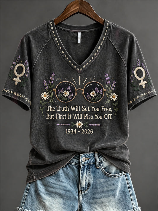 Women's The Truth Will Set You Free Women Power Memorial short-sleeved T-shirt