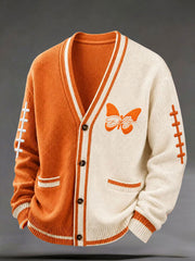 Men's Game Day Football Print Casual Cardigan