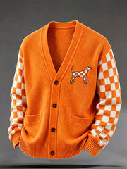 Men's Game Day Football Print Casual Cardigan