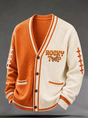 Men's Game Day Football Print Casual Cardigan