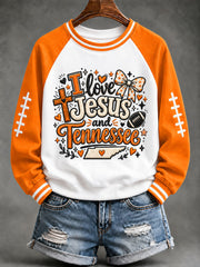 Women's Game Day Football Print Casual Sweatshirt