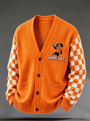 Men's Game Day Football Print Casual Cardigan