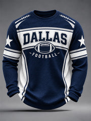 Men's Football Gameday Gift For Football Fans Casual Waffle Long Sleeve T-Shirt