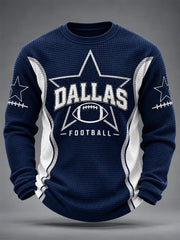Men's Football Gameday Gift For Football Fans Casual Waffle Long Sleeve T-Shirt