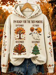 Women's Vintage I'm Ready For The Ber Months Print Cozy Hoodie