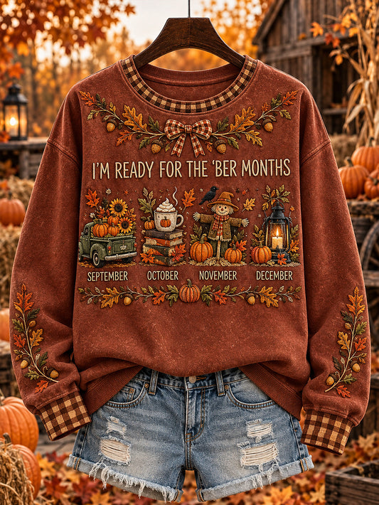 Women's autumn and winter theme pattern design casual sweater