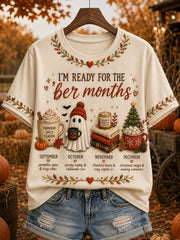 Women's I'm Ready For The 'ber Months Print Short-sleeved T-shirt