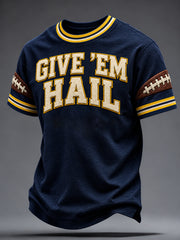 Men's Michigan University Football Lover Printed T-shirt