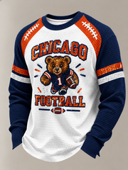 Men's Football Gameday Gift For Football Fans Waffle Sweatshirt
