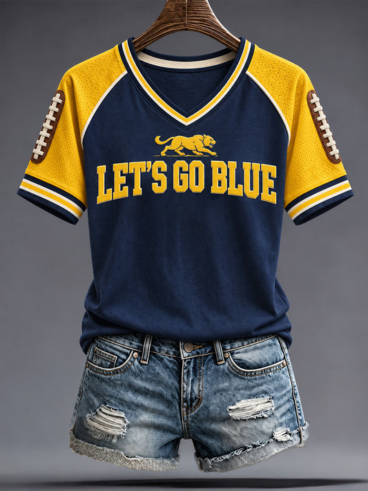 Women's Michigan University Football Lover Printed T-shirt