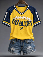 Women's Michigan University Football Lover Printed T-shirt