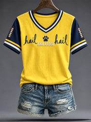 Women's Michigan University Football Lover Printed T-shirt