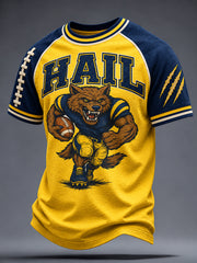 Men's Michigan University Football Lover Printed T-shirt