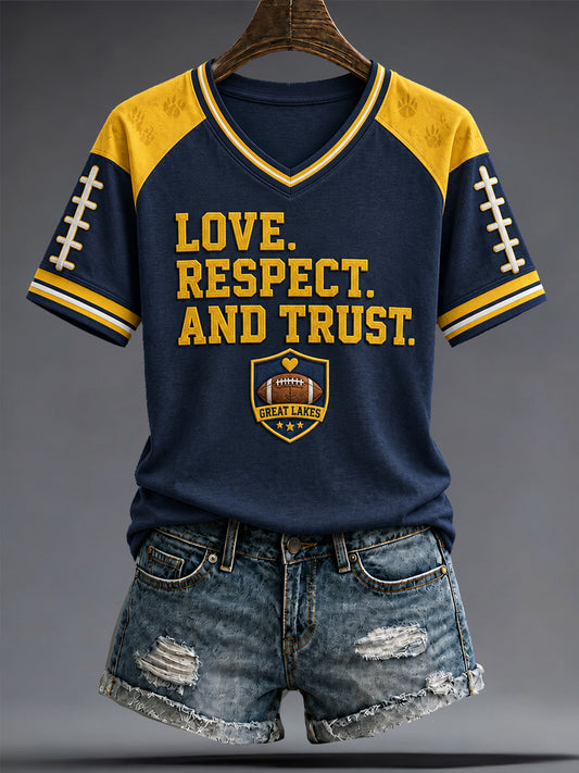 Women's Michigan University Football Lover Printed T-shirt