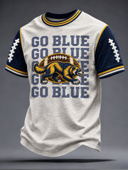 Men's Michigan University Football Lover Printed T-shirt