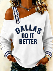 Women's Game Day Football Print Casual Sweatshirt