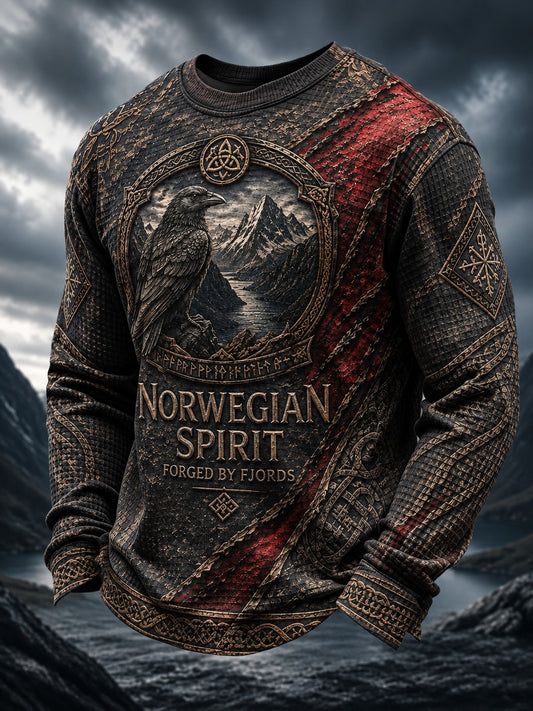 Men's Viking Printed Waffle Long Sleeve T-Shirt