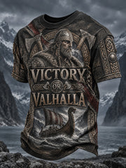 Men's Viking Victory Or Valhalla Printed T-shirt