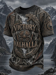Men's Viking Victory Or Valhalla Printed T-shirt