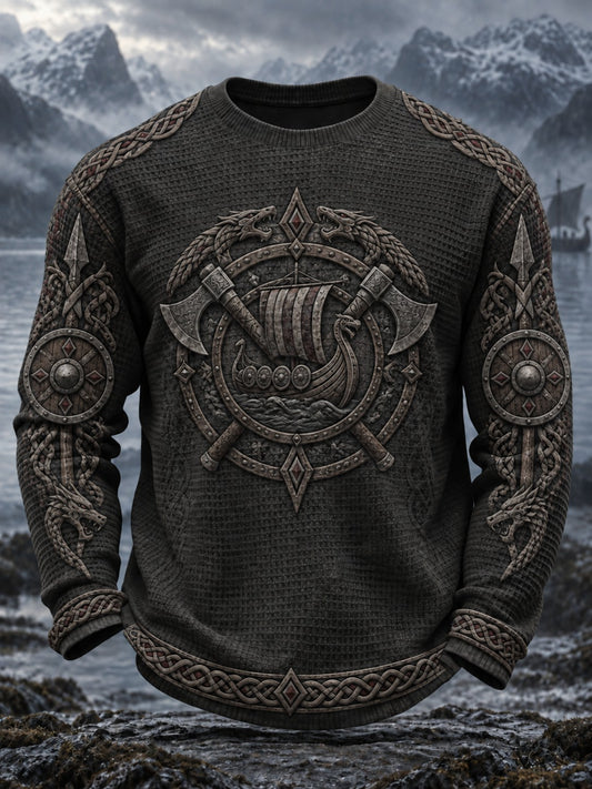 Men's Viking Printed Waffle Long Sleeve T-Shirt