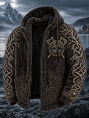 Men's Viking Printed Flannel Coat