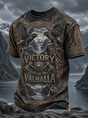 Men's Viking Victory Or Valhalla Printed T-shirt