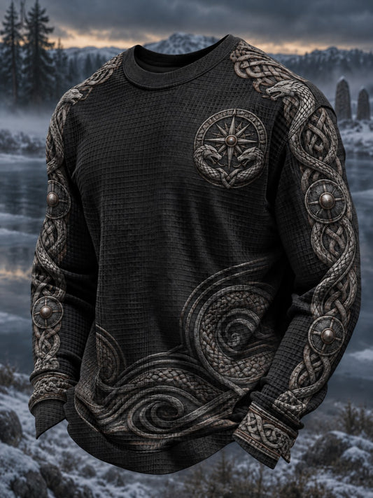 Men's Viking Printed Waffle Long Sleeve T-Shirt
