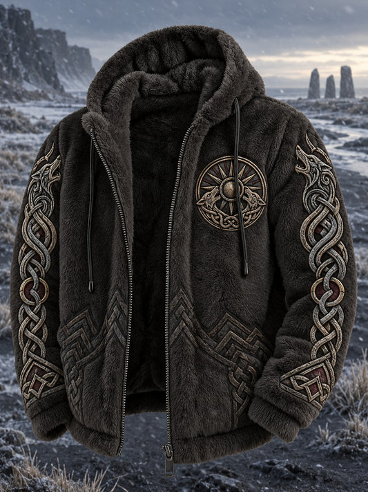 Men's Viking Printed Flannel Coat
