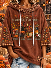 Women's autumn and winter theme pattern design casual hoodie