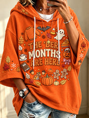 Women's Vintage The 'ber Months Are Here Print Cozy Hoodie