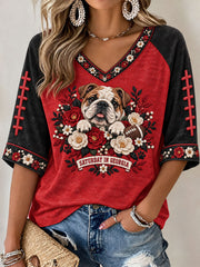 Women's Game Day Football Printed Casual T-Shirt