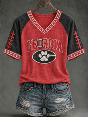 Women's Game Day Football Printed Casual T-Shirt