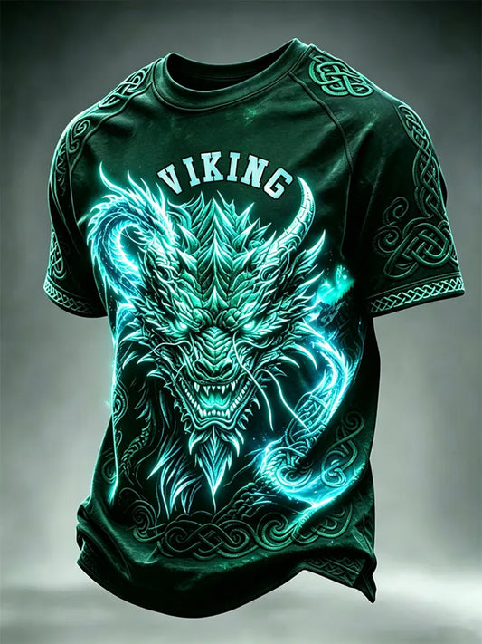 Men's Viking Printed Casual short sleeves t-shirt