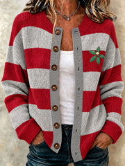 Women's Football Game Day Casual Cardigan-Style Knit Jacket