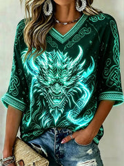 Women's Viking Mid-length Sleeves V-Neck T-Shirt