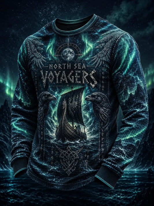 Men's Viking Printed Waffle Long Sleeve T-Shirt