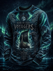 Men's Viking Printed Waffle Long Sleeve T-Shirt