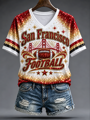 Women's Football Gameday Gift For Football Fans short-sleeved T-shirt