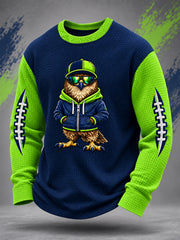 Men's Football Gameday Gift For Football Fans Casual Waffle Long Sleeve T-Shirt
