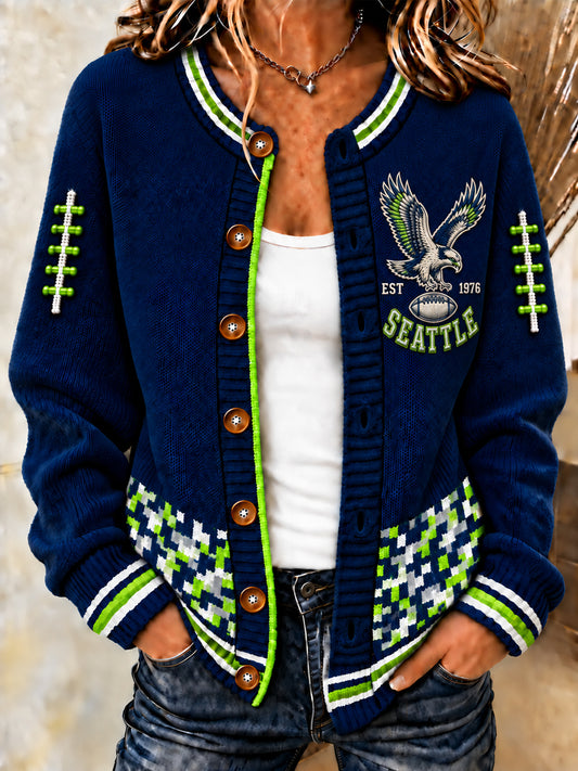 Women's Football Gameday Gift For Football Fans Cardigan