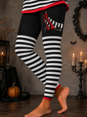 Women's Halloween Don't Make Me Drop A House On You Stripes Leggings