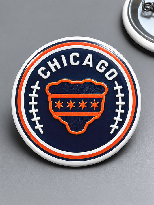 Chicago Football Lover Printed Pins