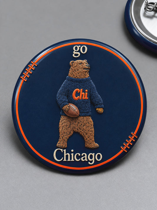 Chicago Football Lover Printed Pins