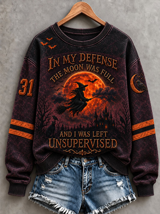Women's Halloween Witch Art Sweatshirt