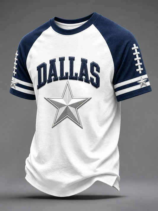 Men's Cowboys Football Fans Lovers Gameday Casual Short Sleeve T-Shirt