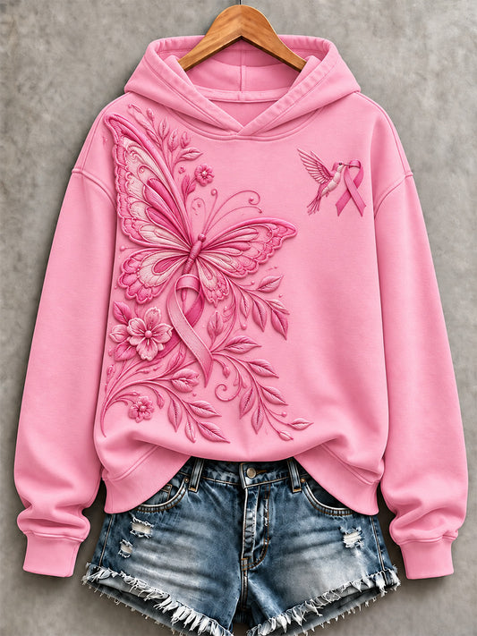 Women's Breast Cancer Awareness Print Sweatshirt