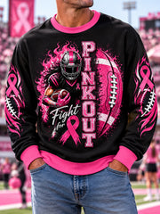 Men's Pink Out Tackle Breast Cancer Print Breast Cancer Awareness Sweatshirt
