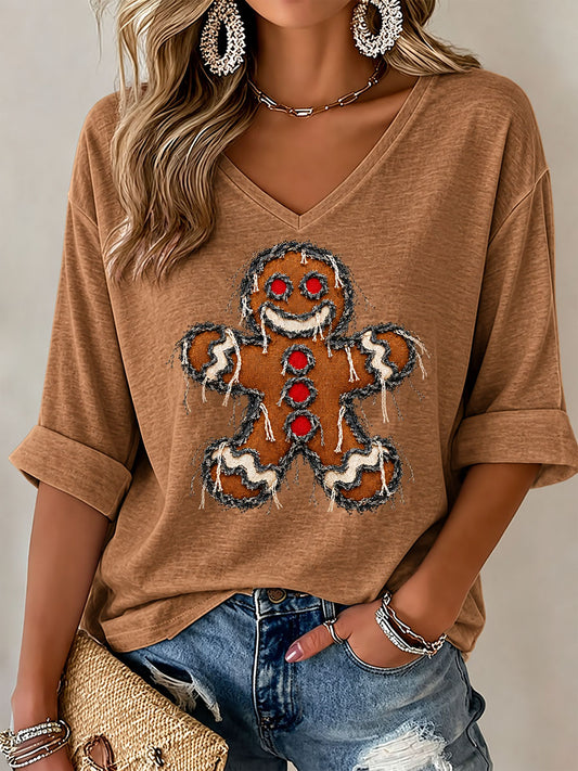 Women’s Christmas Print Casual T-Shirt