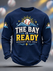 Men's Gift For Baseball Fans Casual Waffle Long Sleeve T-Shirt