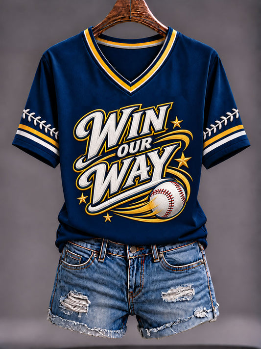 Women's Gift For Baseball Fans Casual Short-Sleeved T-Shirt